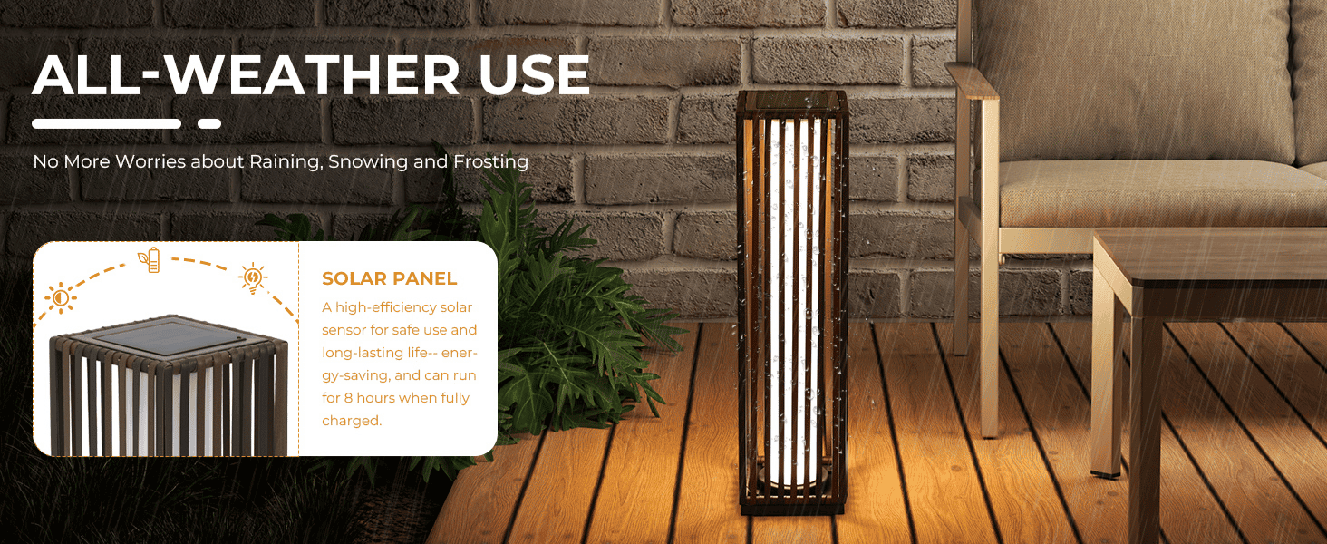 תאורת גן סולארית עמידה לכל מזג אוויר IP65