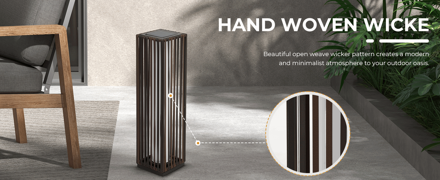 קליעת ראטן טבעית בעמוד תאורה סולארית גבוה