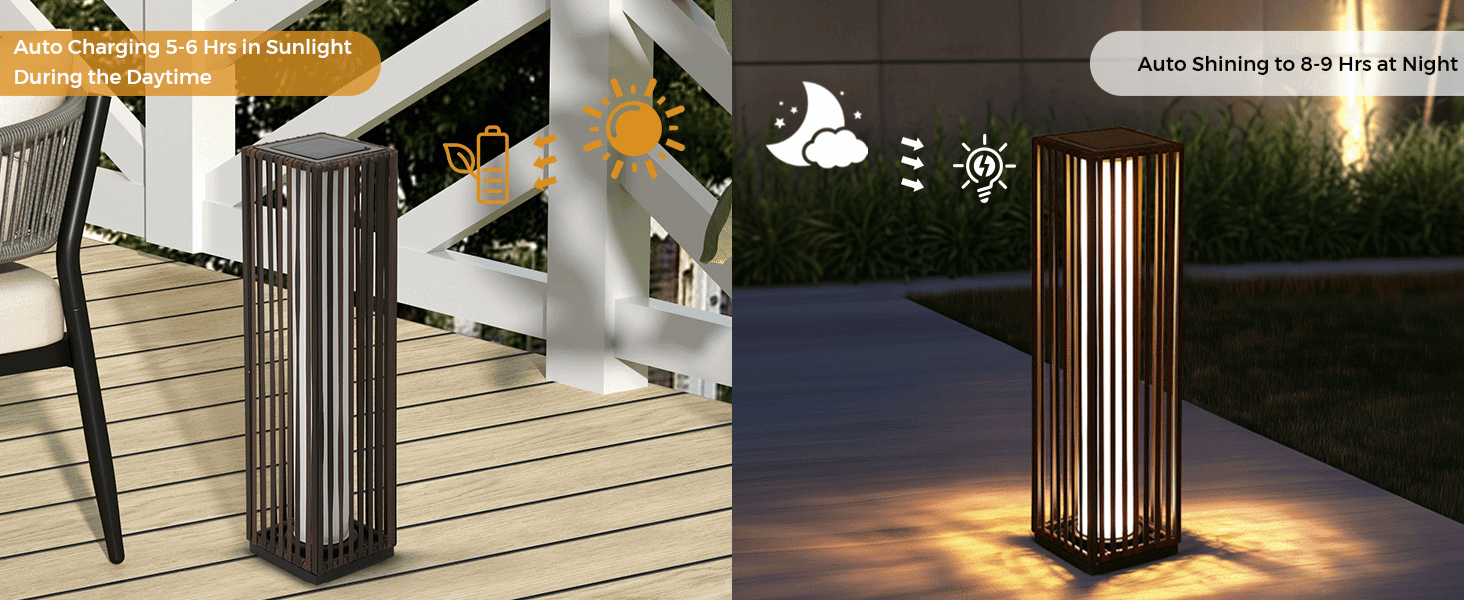 תאורה סולארית נטענת ביום ומאירה בלילה אוטומטית