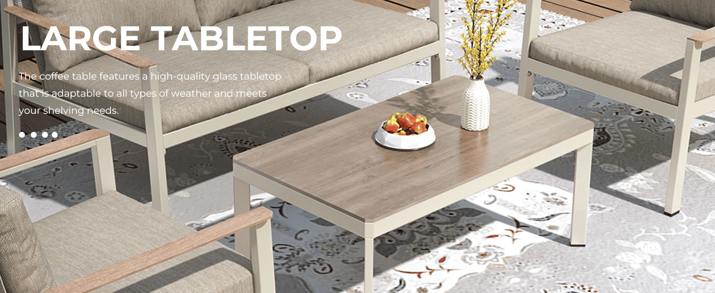 שולחן קפה גדול במראה עץ עם סט ישיבה Urban Sand