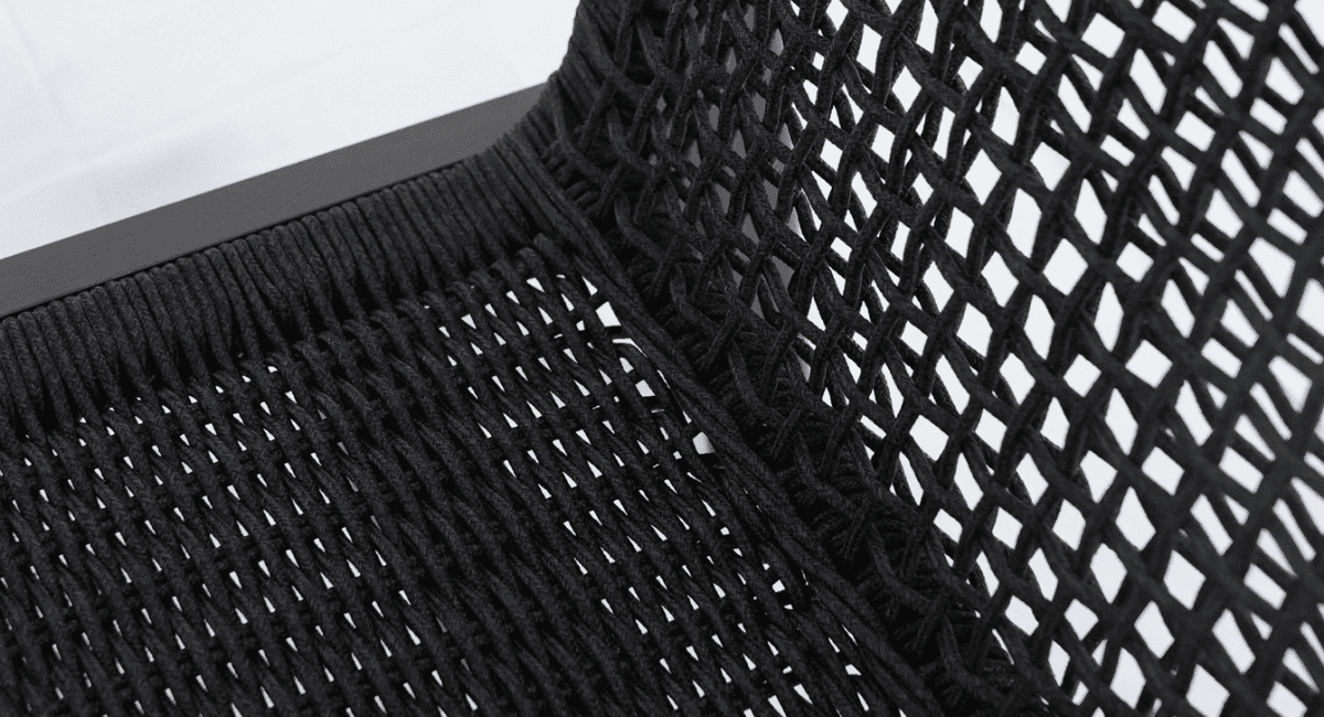 שזירת חבל שחור Basketweave